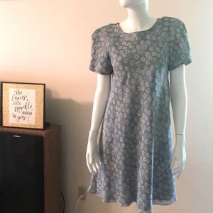 Vintage Liz Claiborne Women's Floral Blue Swing Dress